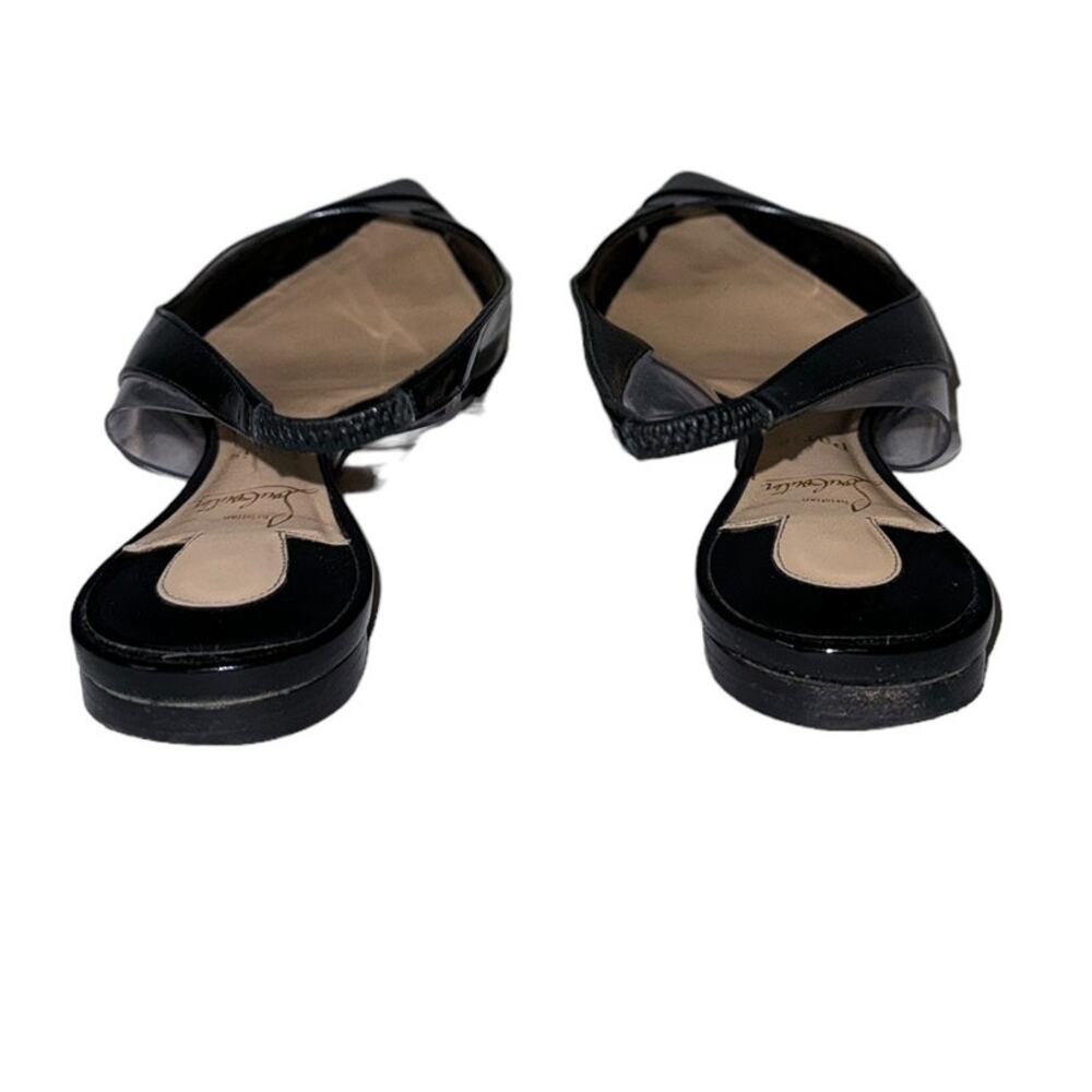 Christian Louboutin V Dec Black Patent Leather Slingback Ballet Flats Size 37.5 - Picture 9 of 11